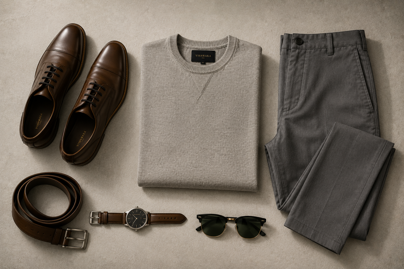 Menswear accessories and flat-lay